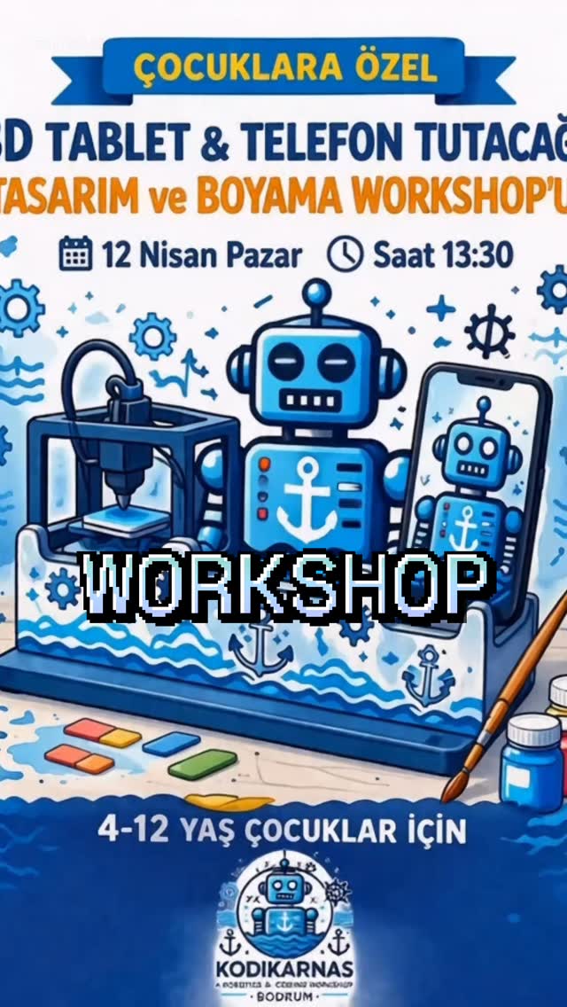 Tablet- & Telefonhalter Design- und Malworkshop Event-Poster