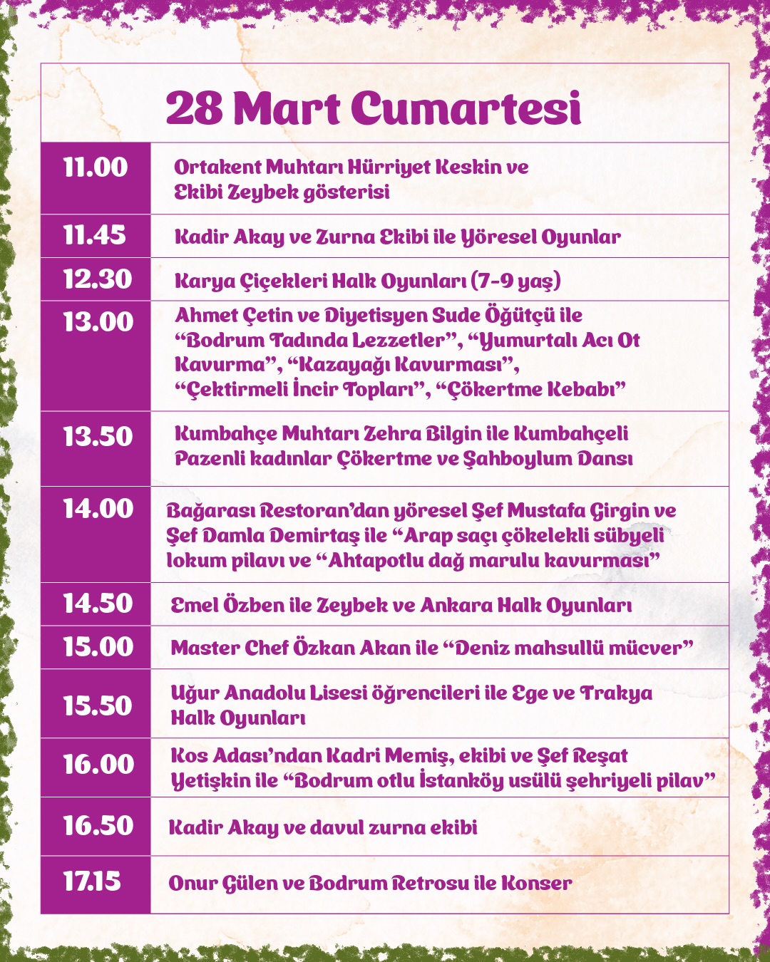 Uğur Anadolu Lisesi — Ege ve Trakya Halk Oyunları Etkinlik afişi