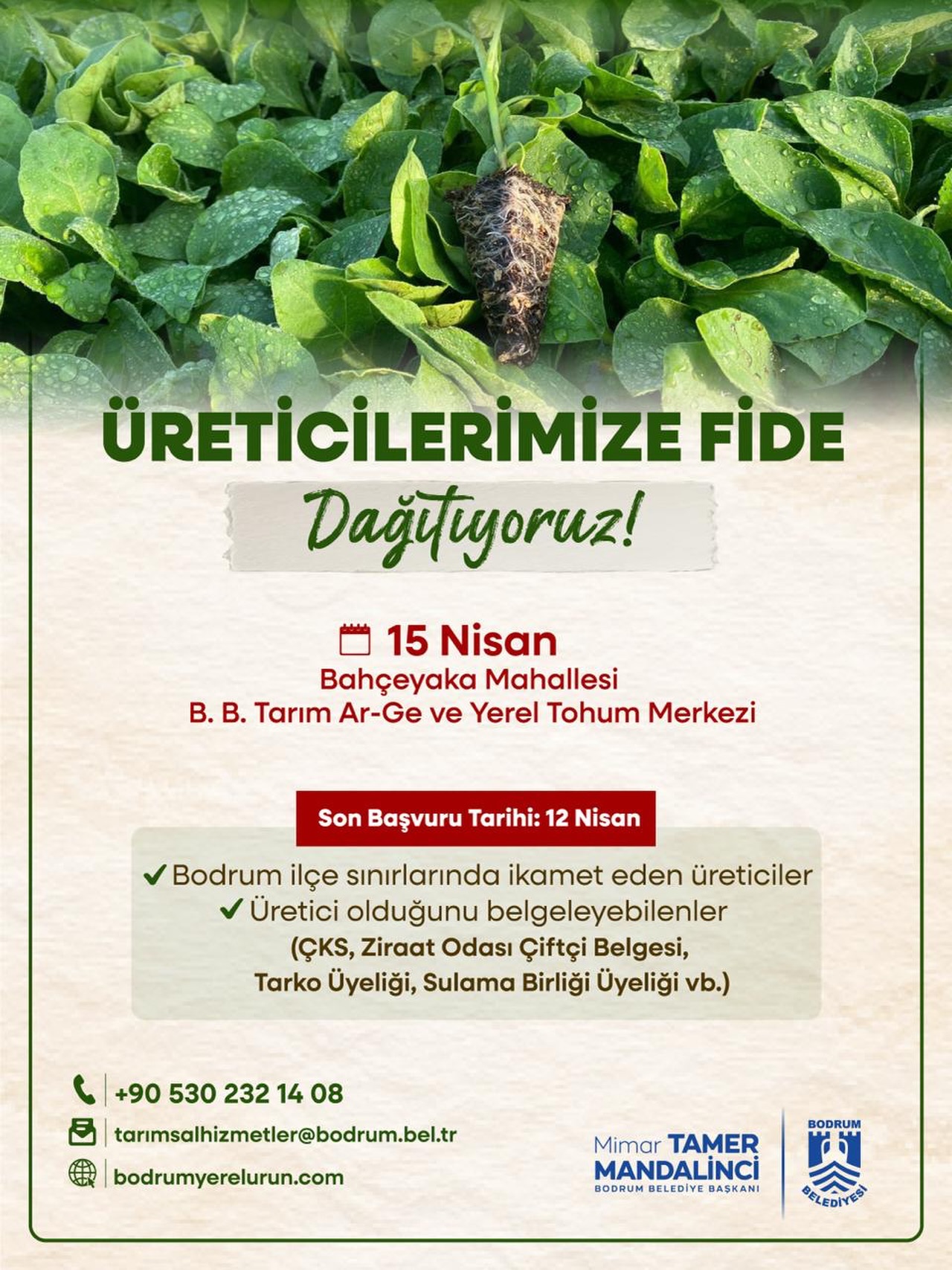 Üreticilerimize Fide Dağıtımı Etkinlik afişi