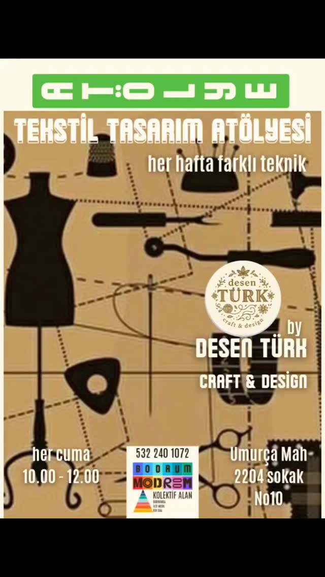 Tekstil Tasarım Atölyesi — Desen Türk Etkinlik afişi