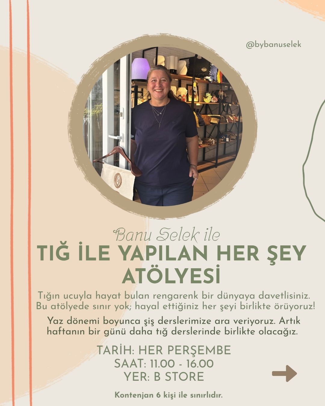 Tığ ile Yapılan Her Şey — Banu Selek Etkinlik afişi