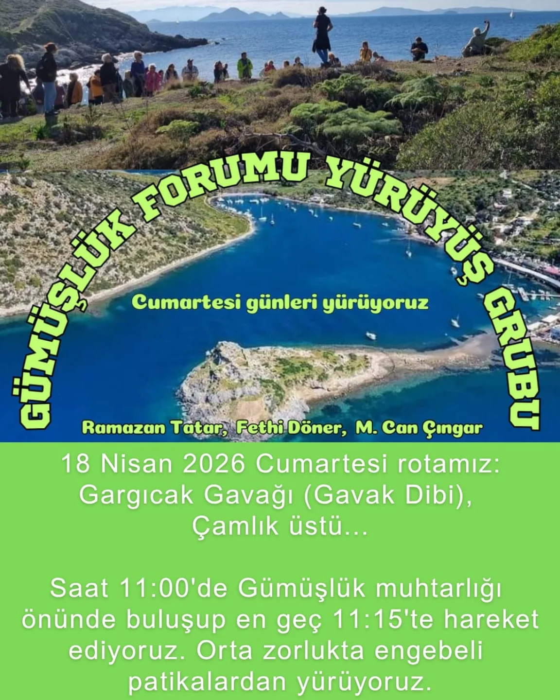Gümüşlük Forumu Yürüyüş Grubu Rotası Etkinlik afişi
