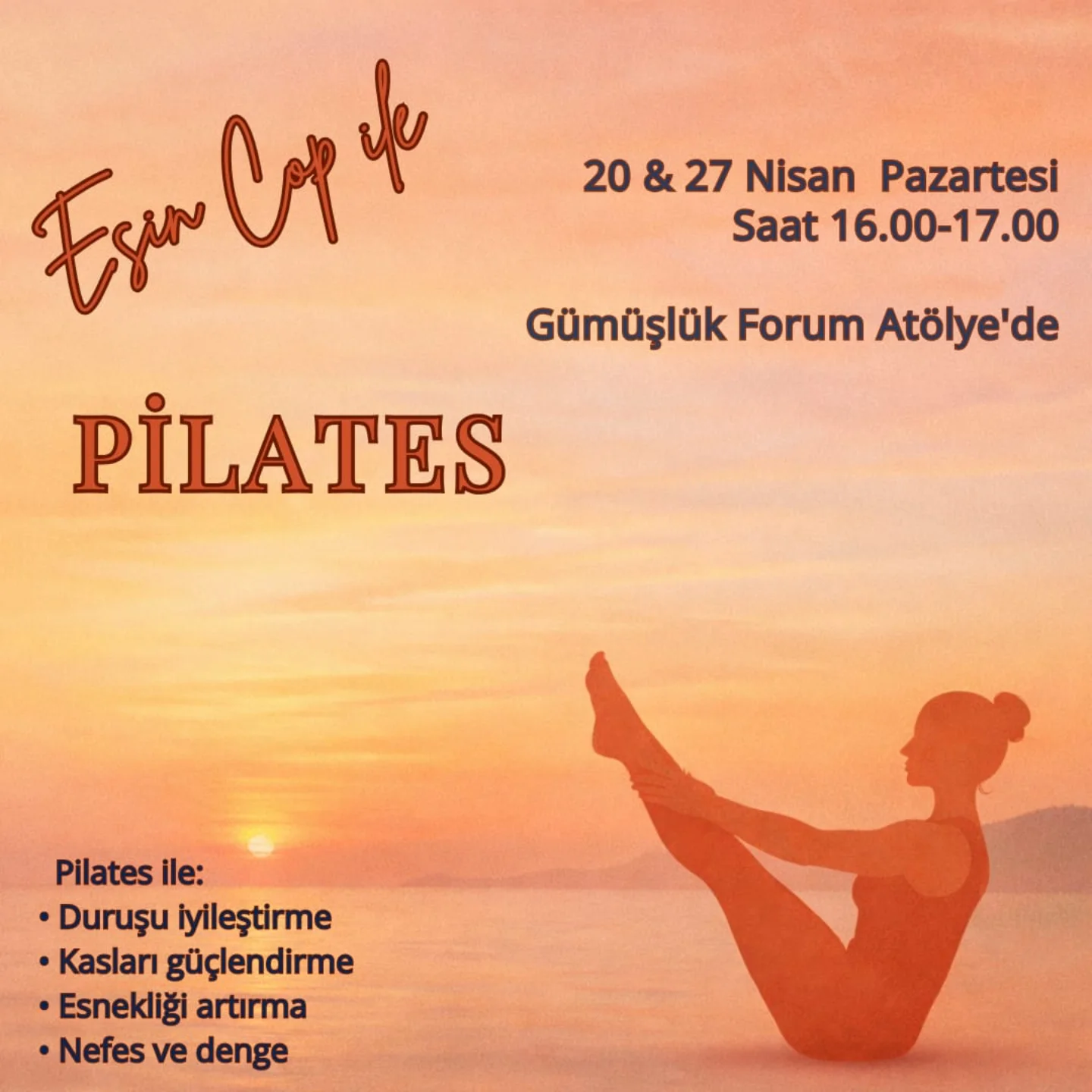 Pilates Etkinlik afişi