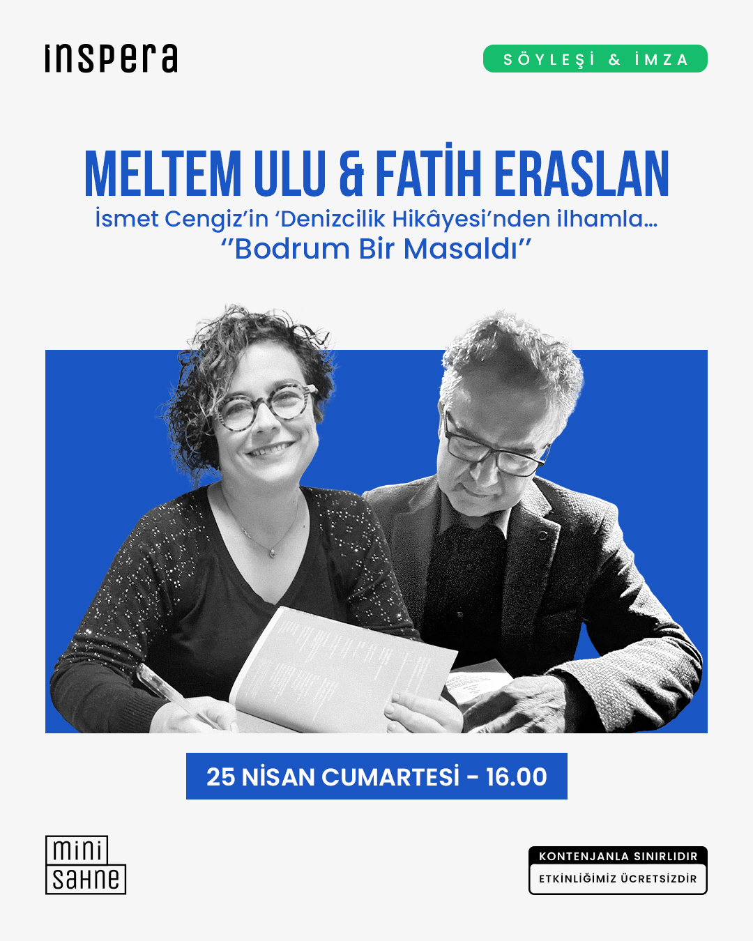 Meltem Ulu & Fatih Eraslan – Söyleşi & İmza Etkinlik afişi