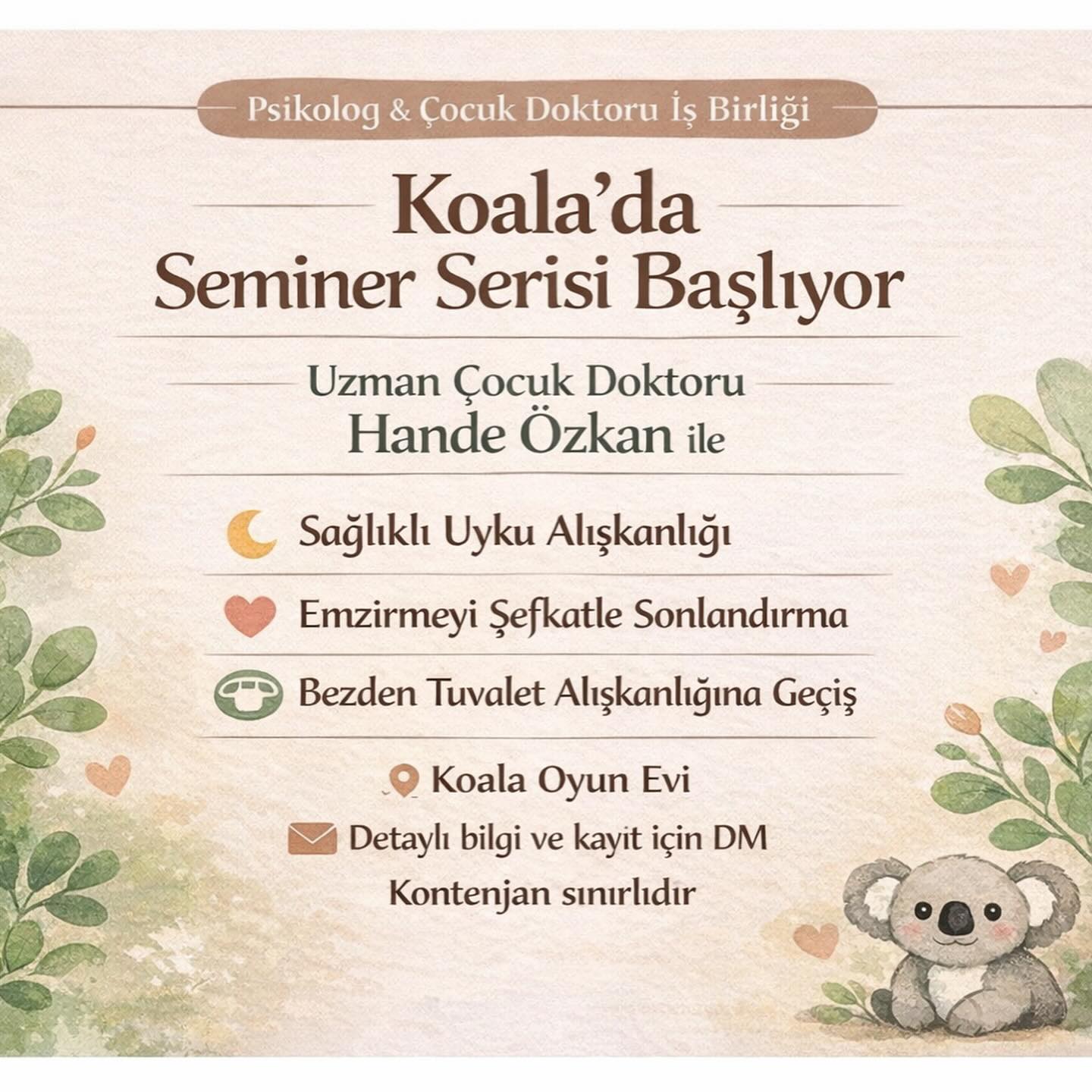 Hande Özkan - Bezden Tuvalet Alışkanlığına Geçiş Etkinlik afişi