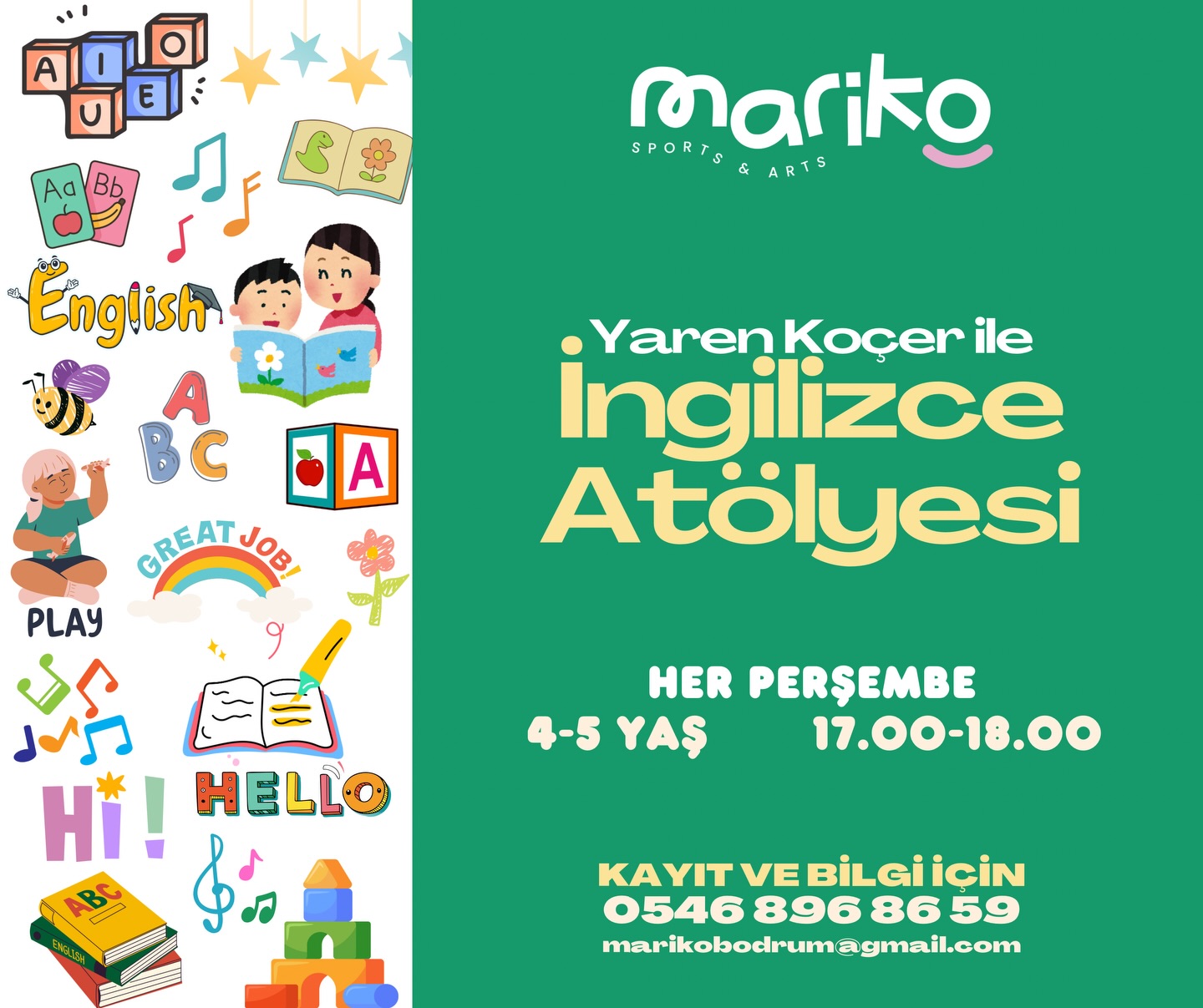 Yaren Koçer ile İngilizce Atölyesi Etkinlik afişi