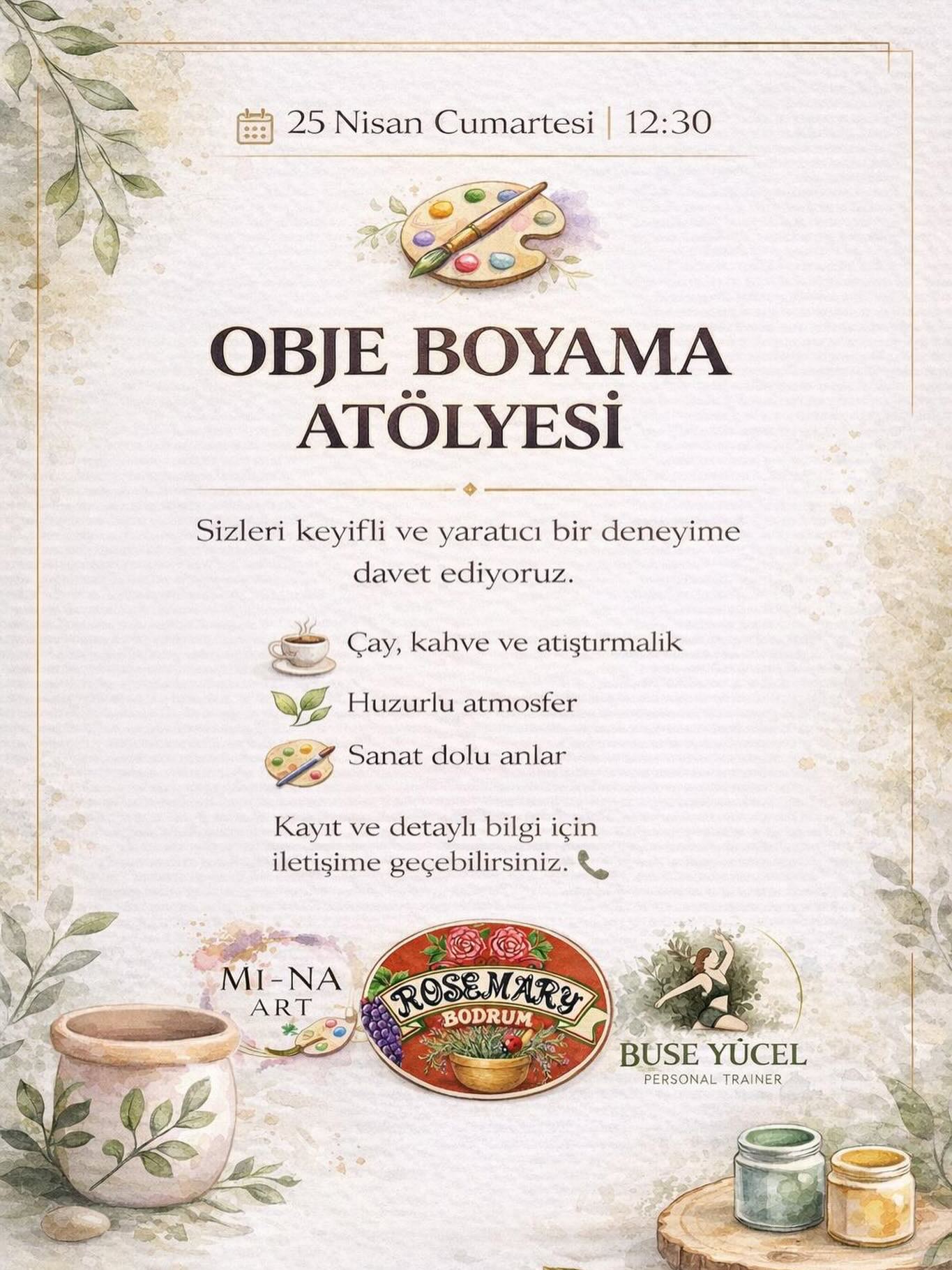 Obje Boyama Atölyesi Etkinlik afişi