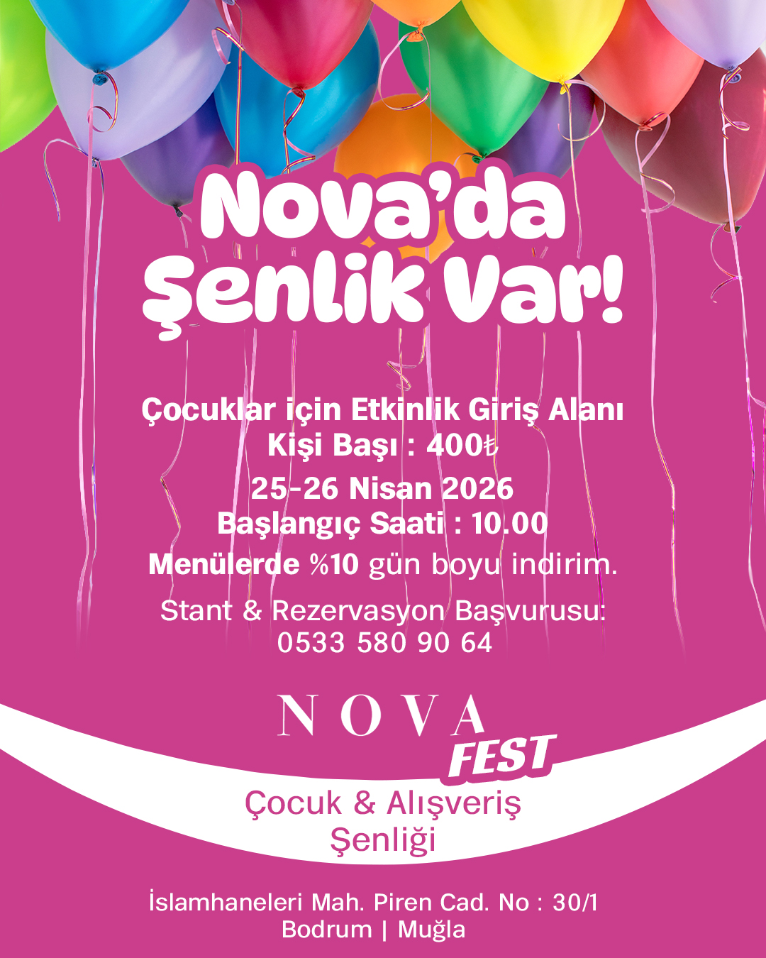 Nova Fest — Çocuk & Alışveriş Şenliği Etkinlik afişi