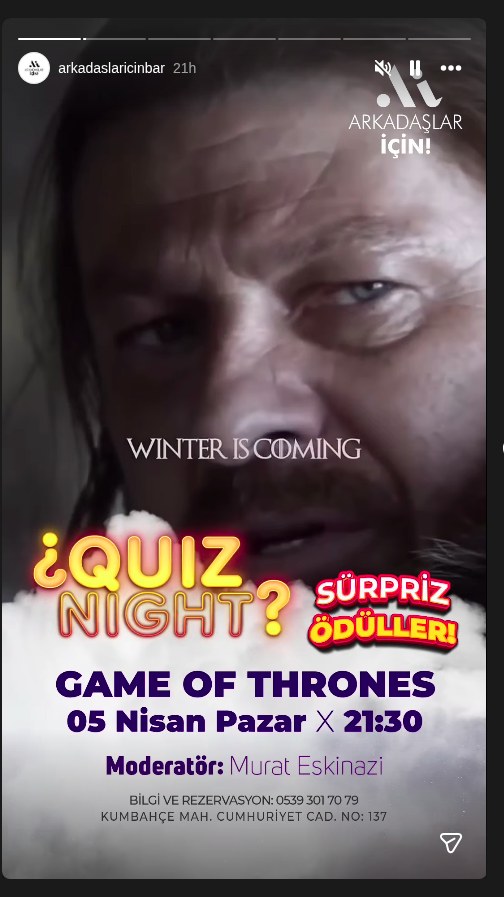 Murat Eskinazi - Quiz Night Etkinlik afişi