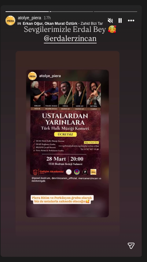 Erkan Oğur - Ustalardan Yarınlara Türk Halk Müziği Konseri Etkinlik afişi