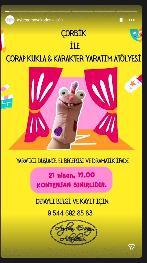 Çorap Kukla & Karakter Yaratım Atölyesi Etkinlik afişi