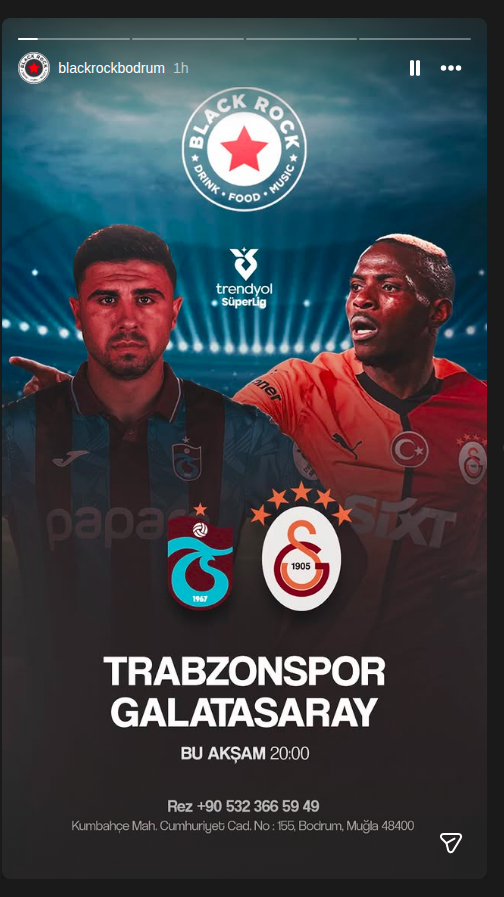 Trabzonspor - Galatasaray Etkinlik afişi