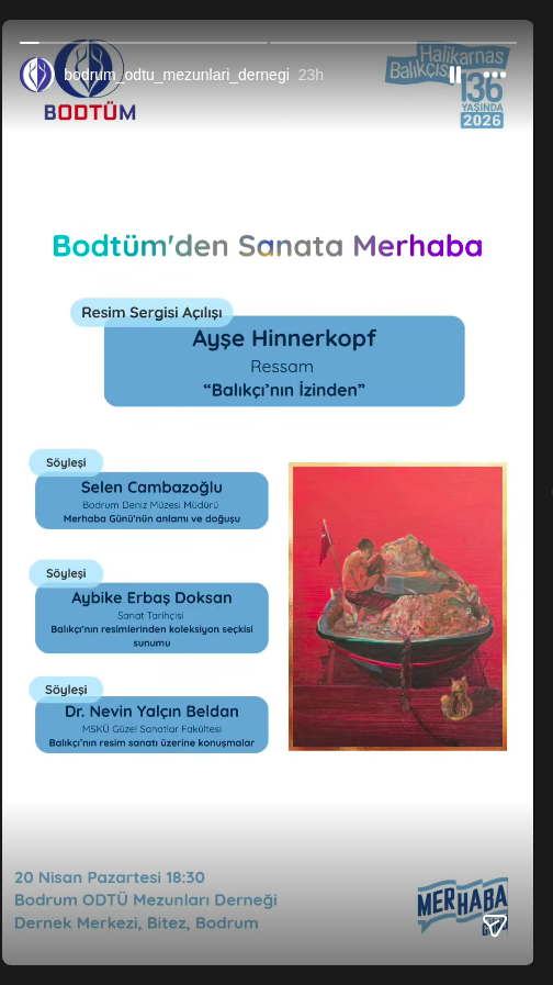 BODTÜM'lülerden Merhaba — Ayşe Hinnerkopf Sergisi Konuşmaları Etkinlik afişi