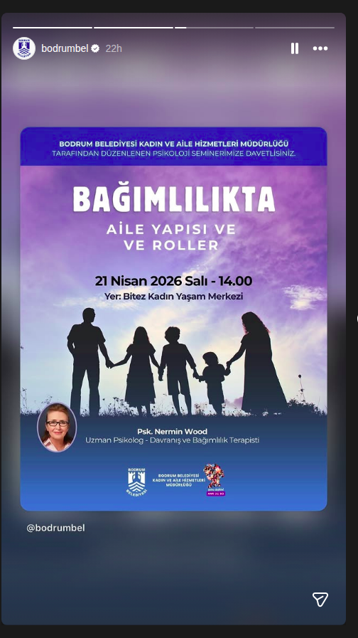 Bağımlılıkta Aile Yapısı ve Roller — Psk. Nermin Wood Etkinlik afişi