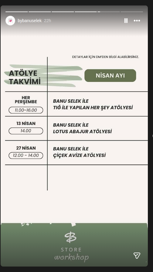 Banu Selek — Tığ Atölyesi Etkinlik afişi