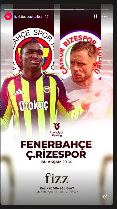 Fenerbahçe - Çaykur Rizespor Maç Yayını Etkinlik afişi