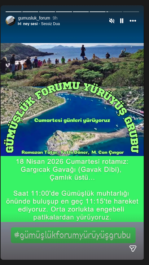 Gümüşlük Forumu Yürüyüş Grubu Rotası Etkinlik afişi