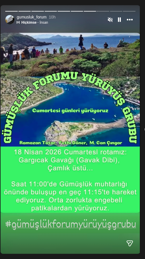Gümüşlük Forumu Yürüyüş Grubu Rotası Etkinlik afişi