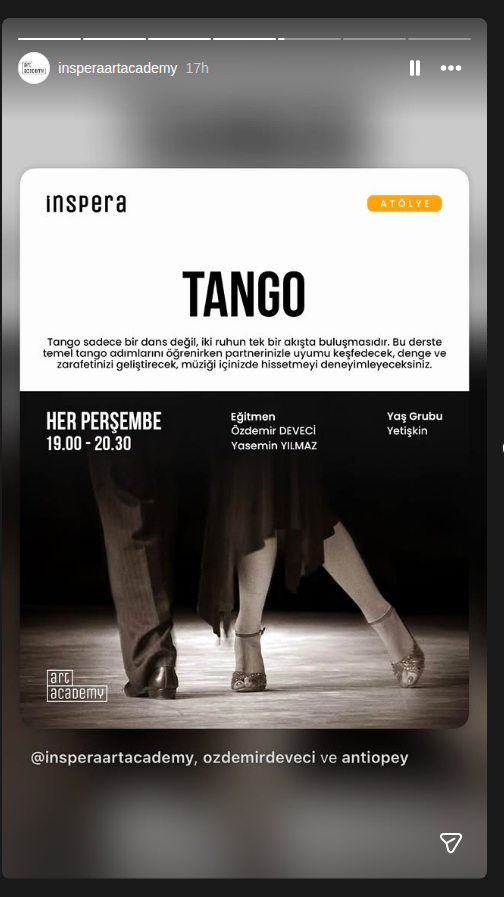 Мастерская танго — Оздемир Девечи Постер события