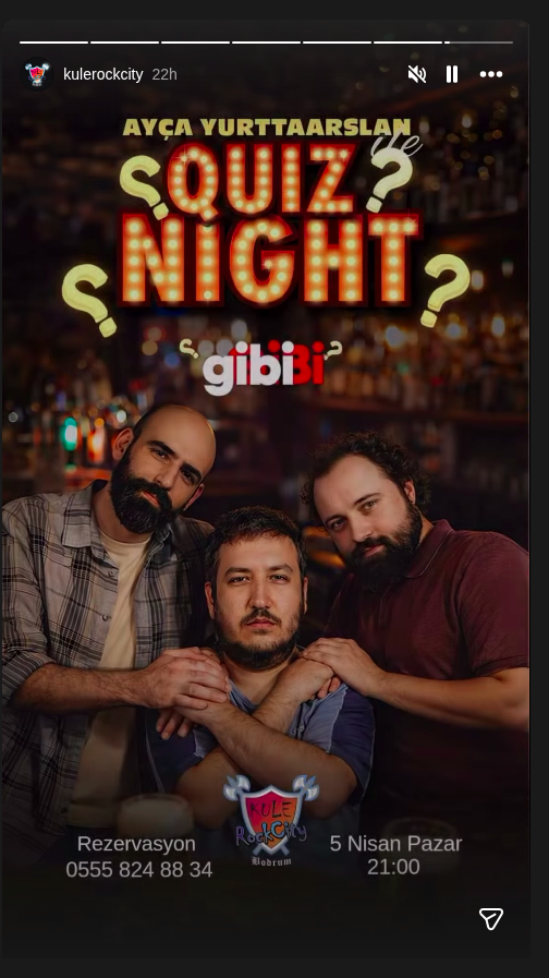 Ayça Yurttaarslan ile Quiz Night Etkinlik afişi