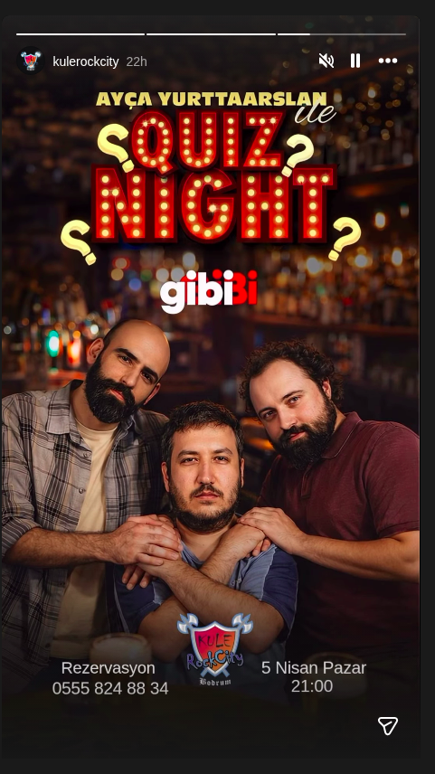 Ayça Yurttaarslan ile Quiz Night Etkinlik afişi