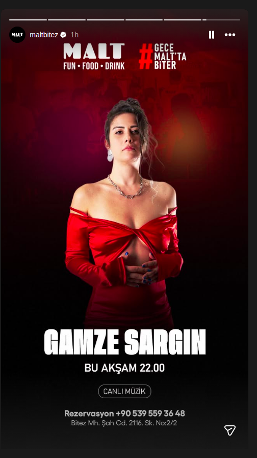 Gamze Sargın — Canlı Müzik Etkinlik afişi