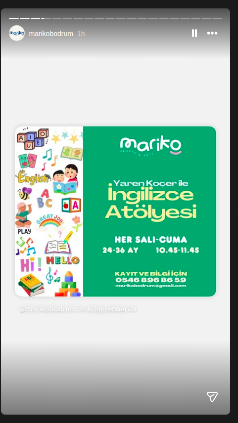 Yaren Kocer ile İngilizce Atölyesi Etkinlik afişi