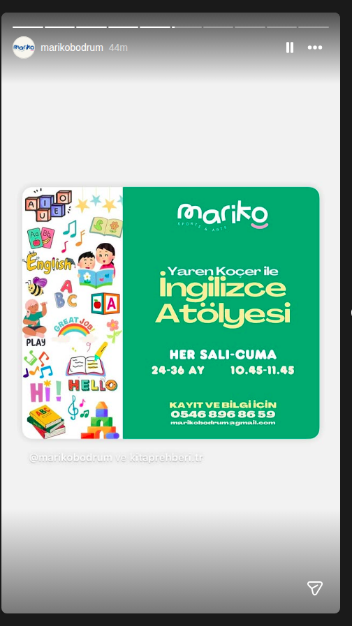 Yaren Koçer ile İngilizce Atölyesi Etkinlik afişi