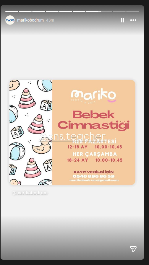 Bebek Cimnastiği Etkinlik afişi