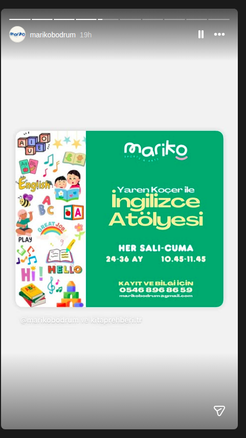 Yaren Koçer ile İngilizce Atölyesi Etkinlik afişi