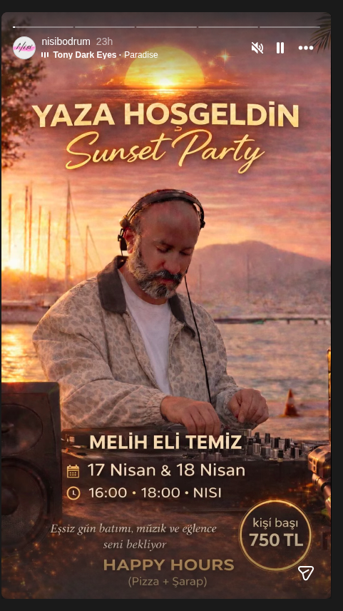 Melih Eli Temiz — Yaza Hoşgeldin Sunset Party Etkinlik afişi