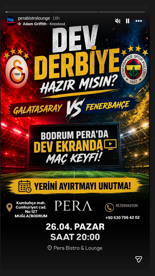 Galatasaray - Fenerbahçe Derbi Yayını Etkinlik afişi