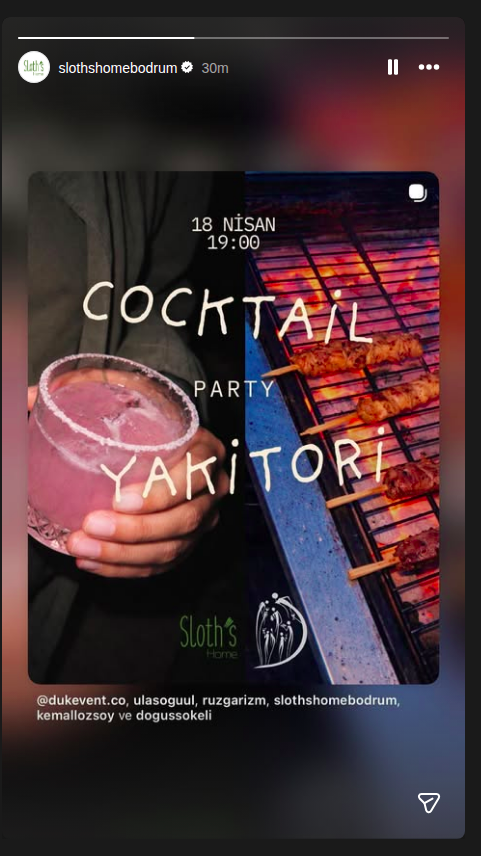 Yakitori ve Kokteyl Gecesi Etkinlik afişi