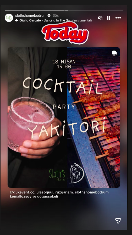 Yakitori ve Kokteyl Gecesi Etkinlik afişi