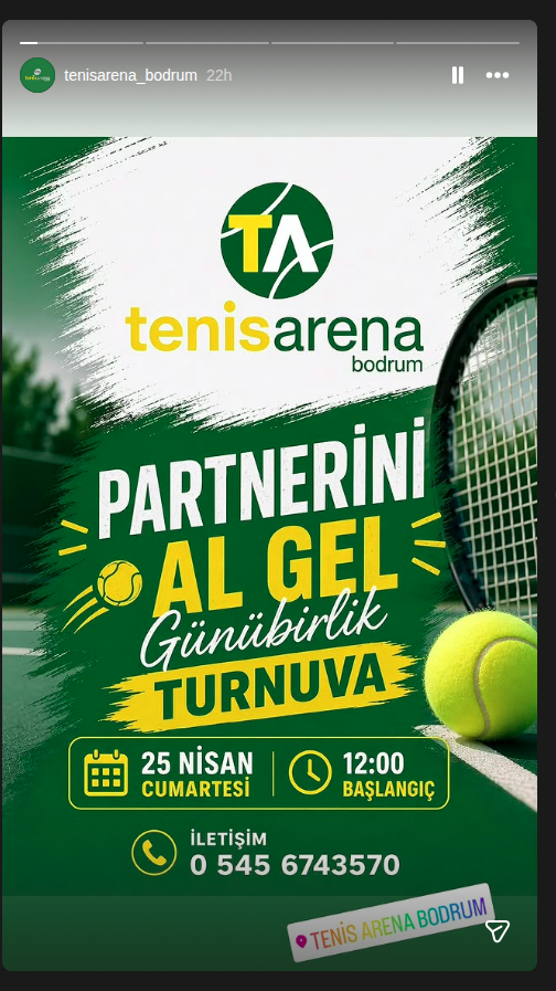 Partnerini Al Gel — Günübirlik Tenis Turnuvası Etkinlik afişi