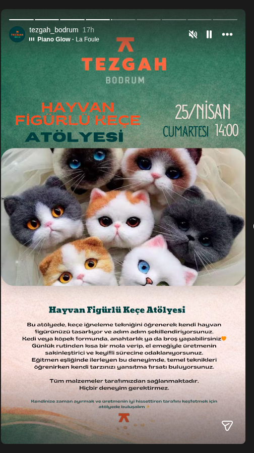 Hayvan Figürlü Keçe Atölyesi Etkinlik afişi