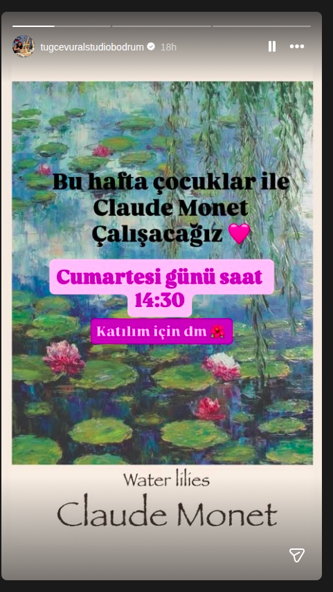 Çocuklarla Claude Monet Atölyesi Etkinlik afişi