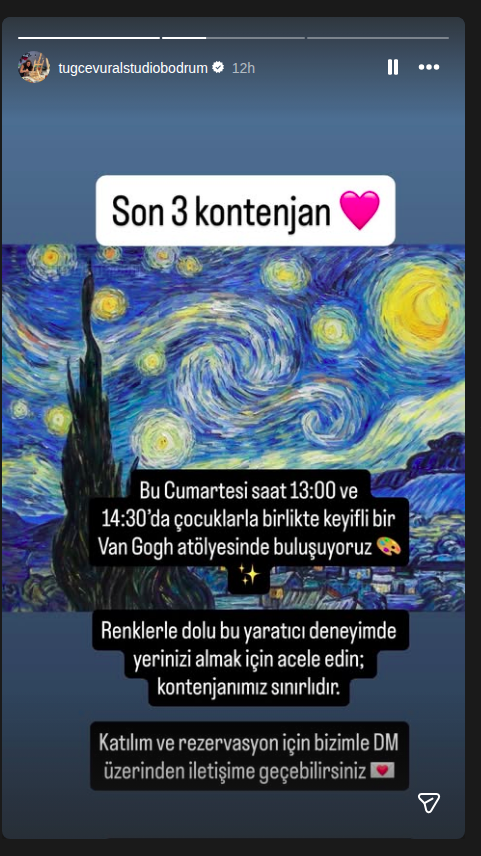 Van Gogh Atölyesi (çocuk) Etkinlik afişi