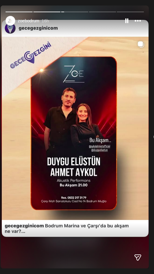 Akustik Performans — Duygu Elüstün & Ahmet Aykol Etkinlik afişi