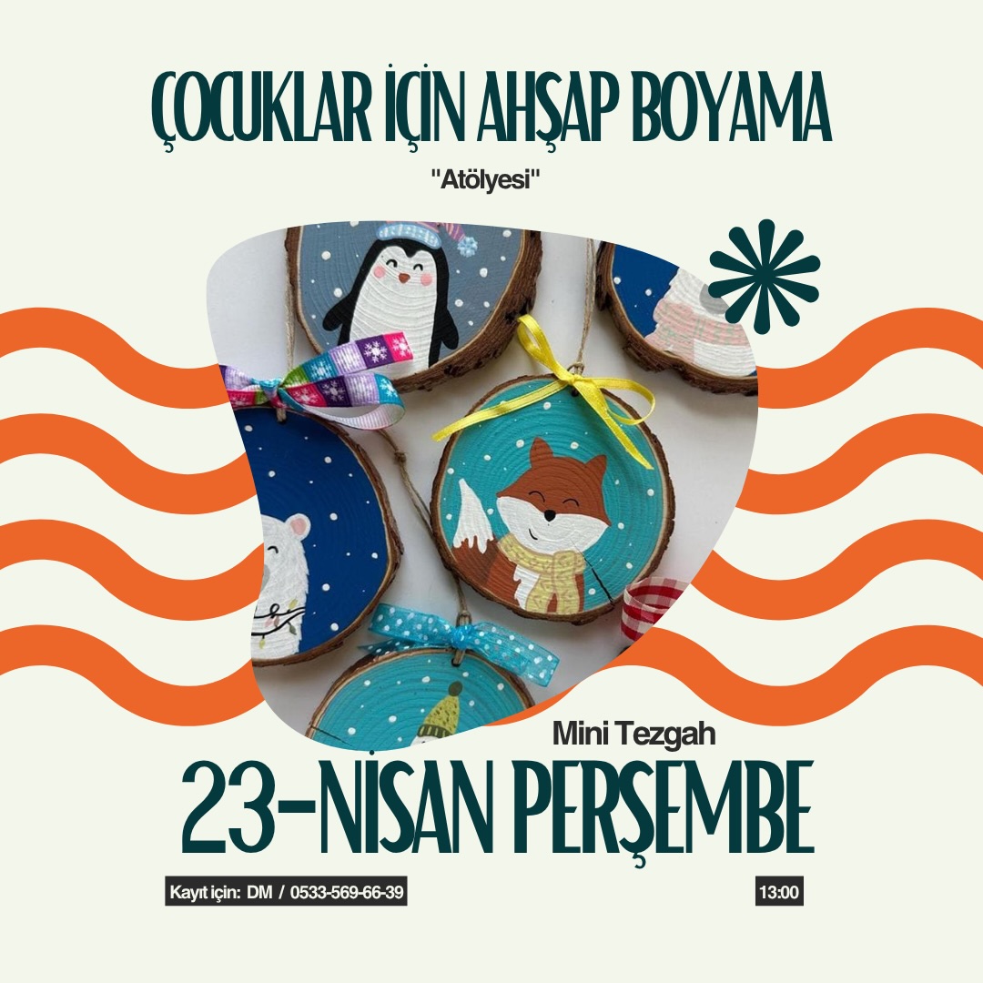 Çocuklar için Ahşap Boyama Atölyesi Etkinlik afişi