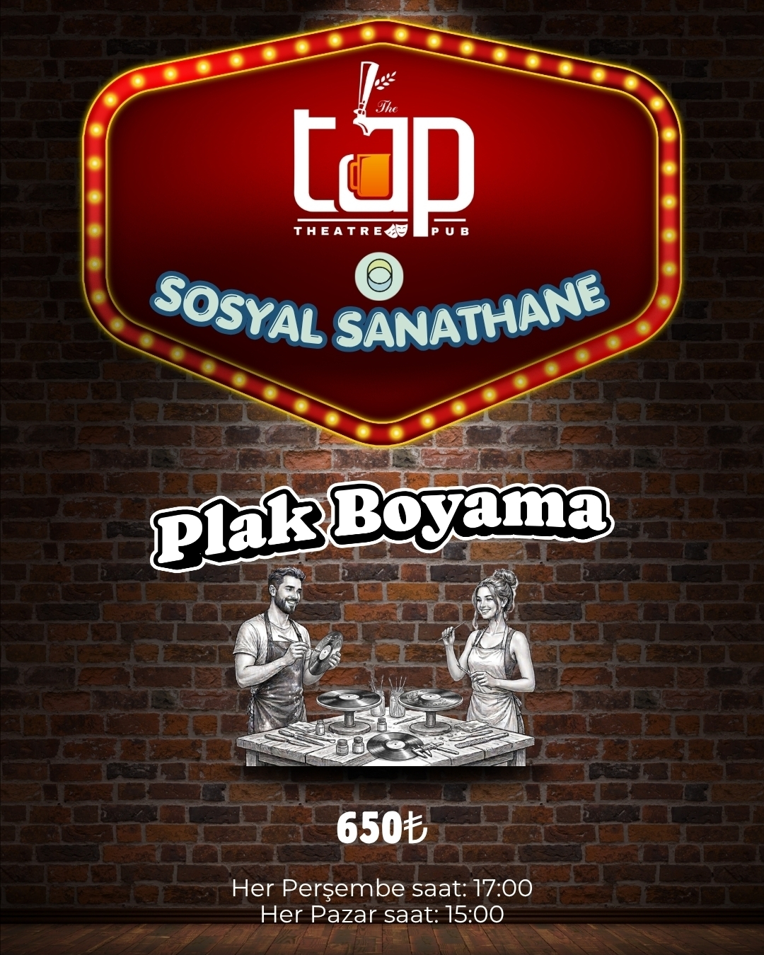 Plak Boyama Atölyesi Etkinlik afişi