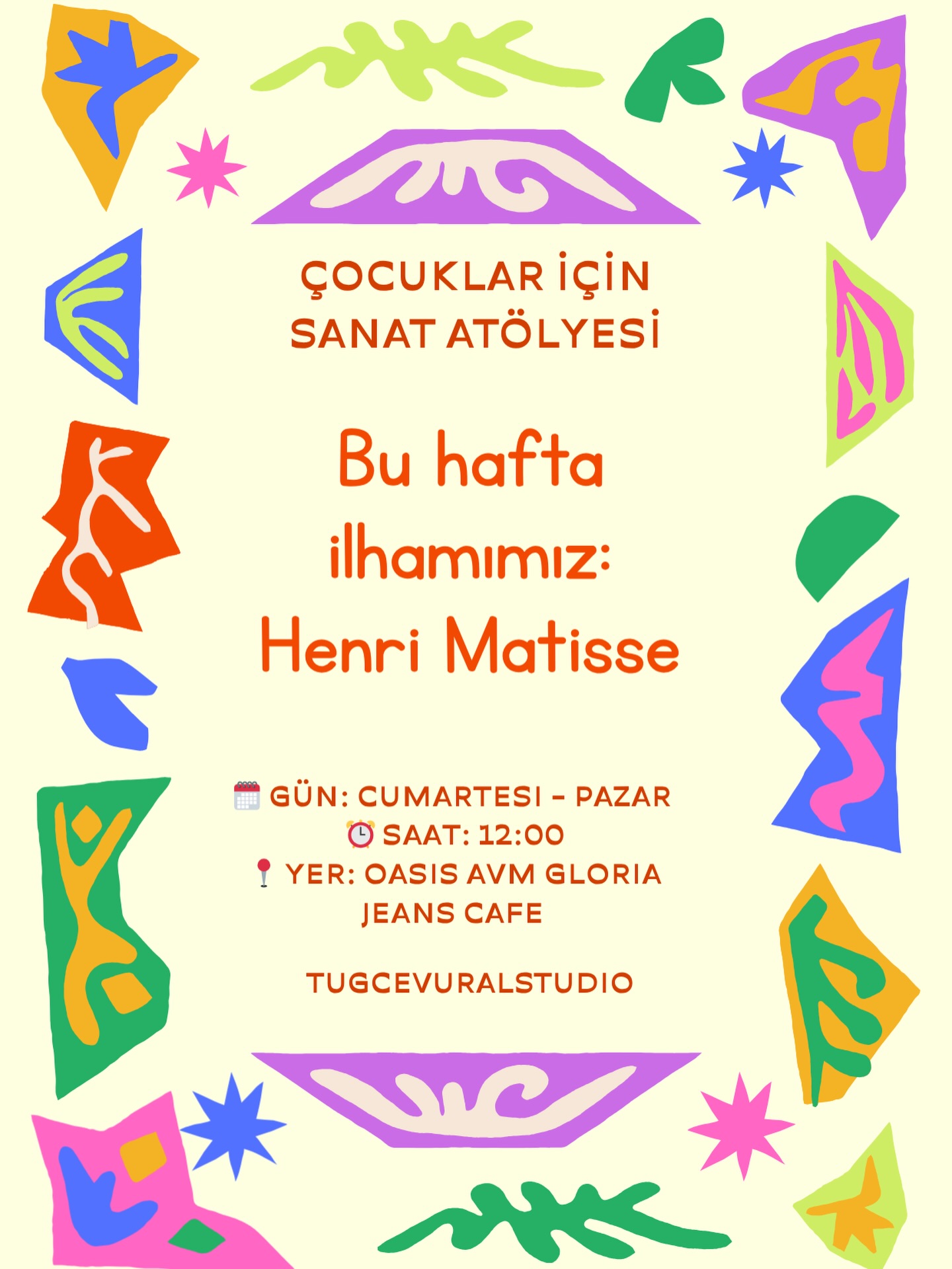 Çocuklar İçin Sanat Atölyesi — Henri Matisse Etkinlik afişi