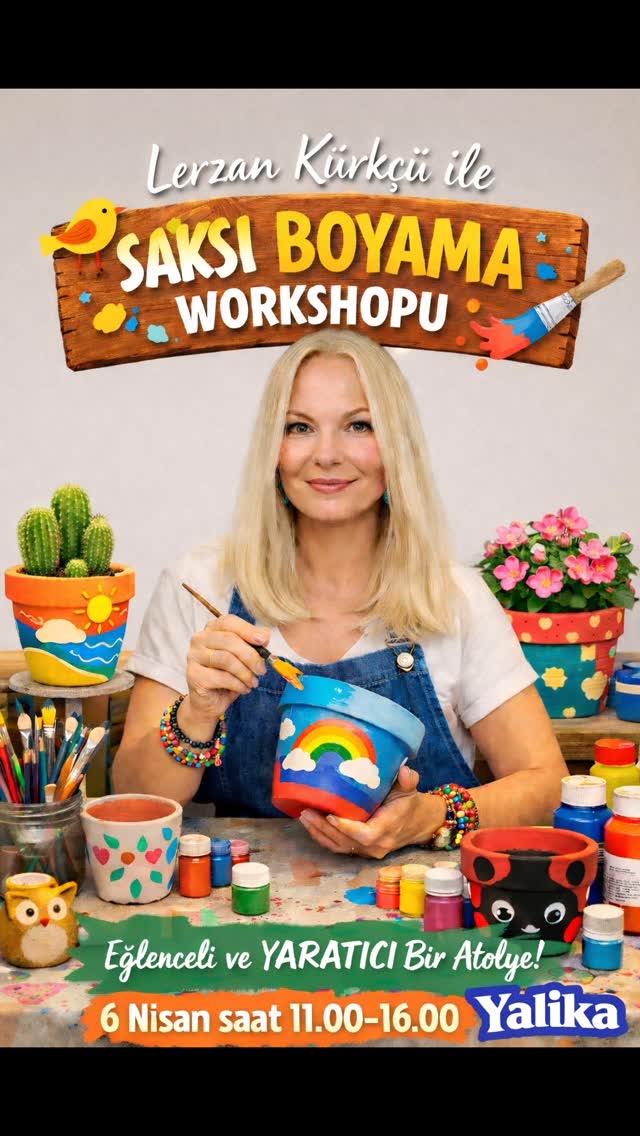 Lerzan Kürkçü — Saksı Boyama Workshopu Etkinlik afişi